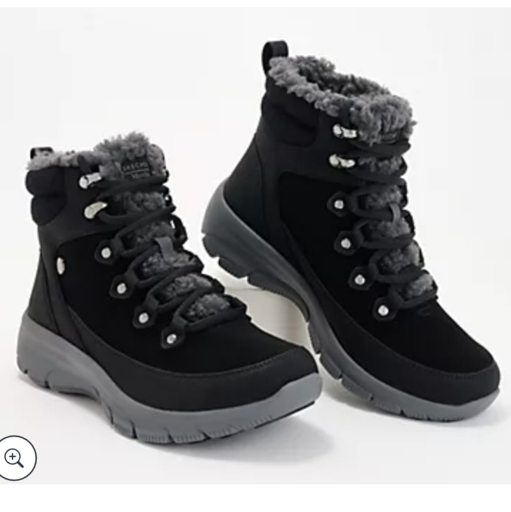 Skechers Martha Stewart X Suede Lace-Up Winter Boots Woman's Sz 7